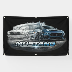 Classic to Modern Mustang Muscle Car Evolution Banner