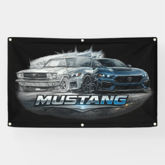 Classic to Modern Mustang Muscle Car Evolution Banner