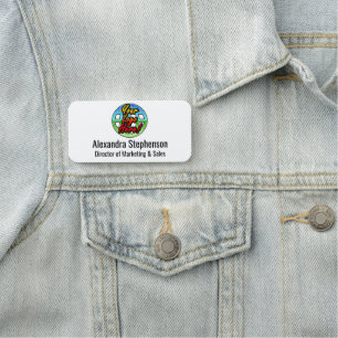 Classic Top Logo Custom Personalized Business Name Tag