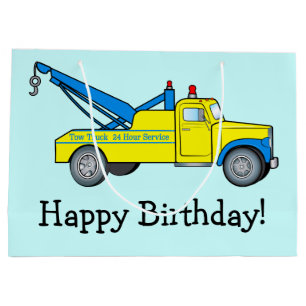 Classic Tow Truck Happy Birthday Large Gift Bag