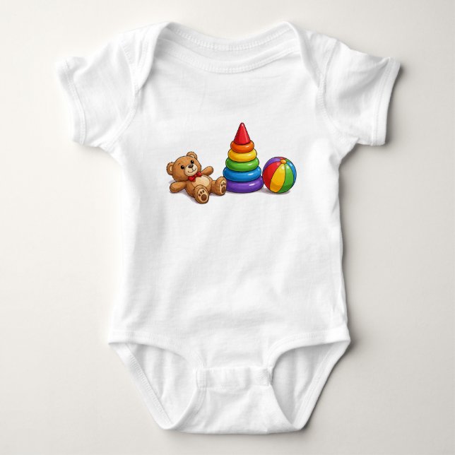 Classic Toy Set Baby Bodysuit (Front)