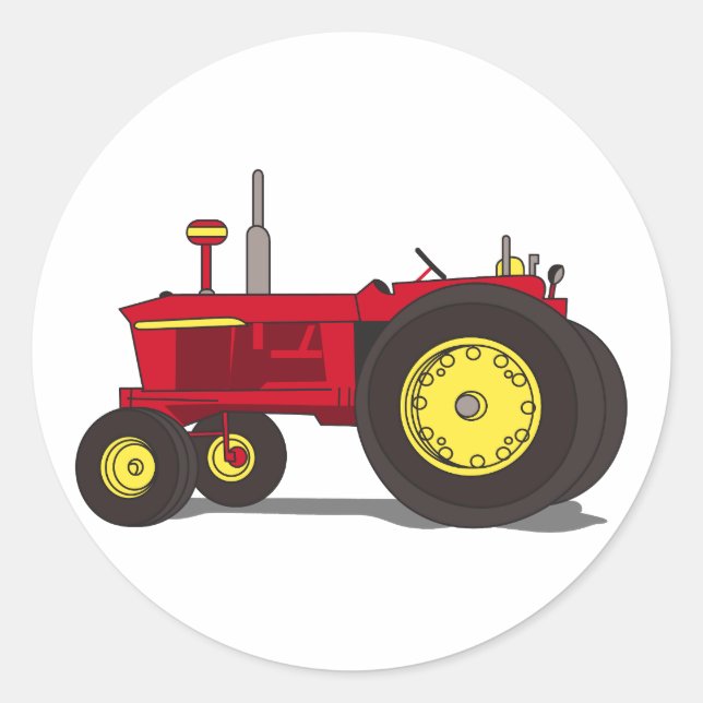 Classic tractor round sticker (Front)