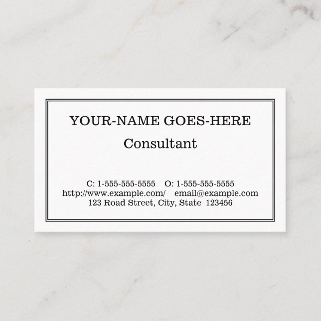 Classic, Traditional, Bordered Business Card (Front)