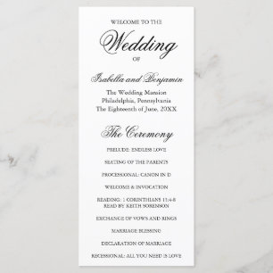Classic Traditional Elegant Wedding Program