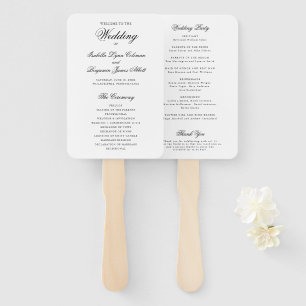 Classic Traditional Elegant Wedding Program Hand Fan