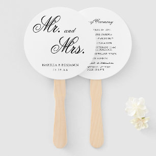 Classic Traditional Elegant Wedding Program Hand Fan