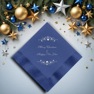 Classic Traditional Merry Christmas  Foil Napkins
