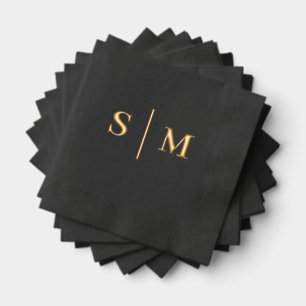 Classic Traditional Monogram Wedding Foil Napkins