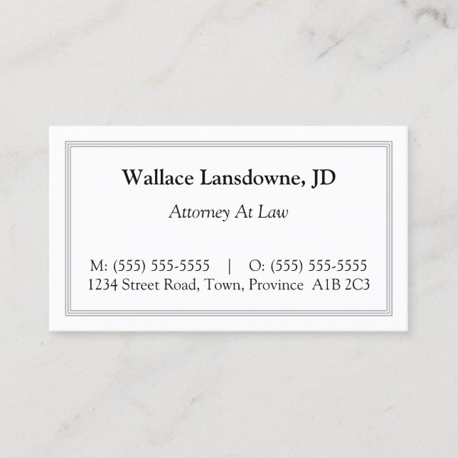 Classic, Traditional & Nostalgic Business Card (Front)
