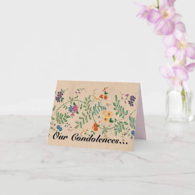 Classic & Traditional "Our Condolences…" Card (Orchid)