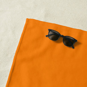 Classic Traditional Pumpkin Orange Solid Colour Beach Towel