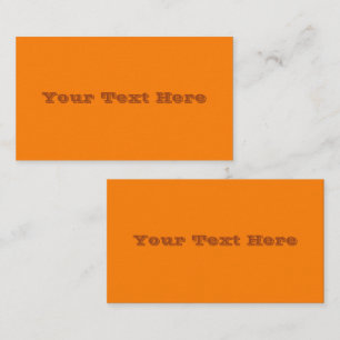 Classic Traditional Pumpkin Orange Solid Colour Business Card