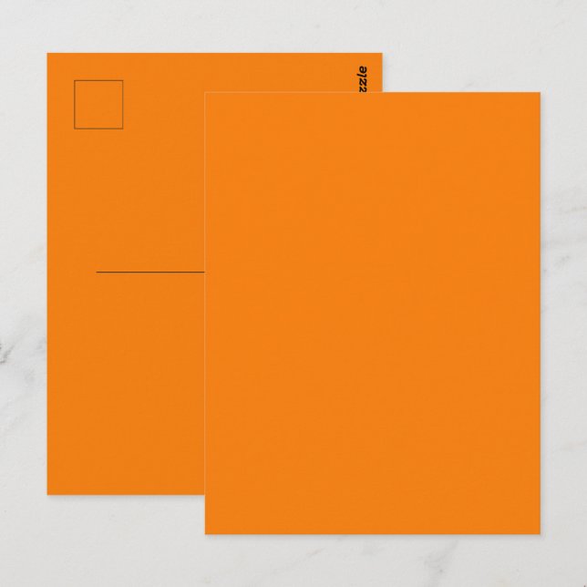 Classic Traditional Pumpkin Orange Solid Colour Postcard (Front/Back)