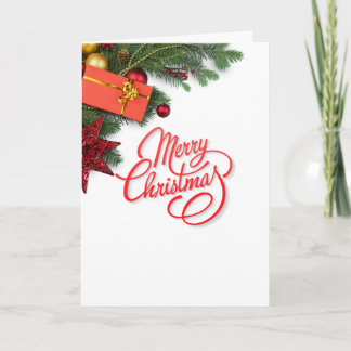 Classic Traditional Red & Green- Elegant Christmas Holiday Card