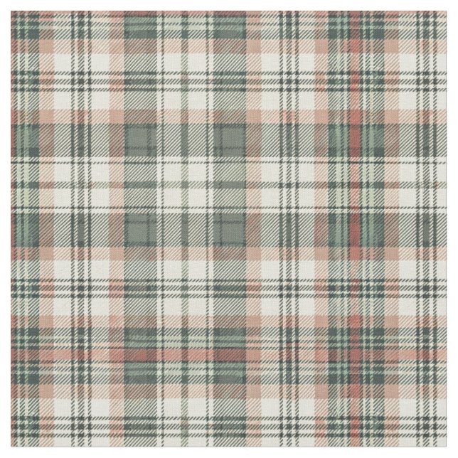 Classic Traditional Scottish Tartan Plaid Pattern Fabric (Close Up)