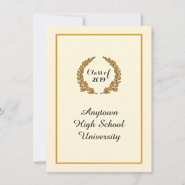 Classic Traditional Style Graduation Announcement (Front)