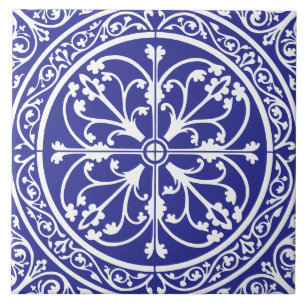 Classic Traditional Stylish Elegant Abstract Blue Ceramic Tile