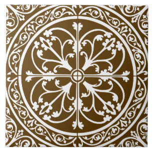 Classic Traditional Stylish Elegant Abstract Brown Ceramic Tile