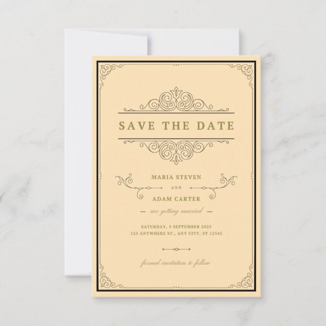 Classic Traditional Wedding Invitation | Timeless  (Front)