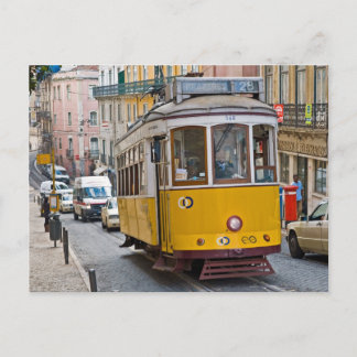 Classic tram in Lisbon, Portugal. Postcard