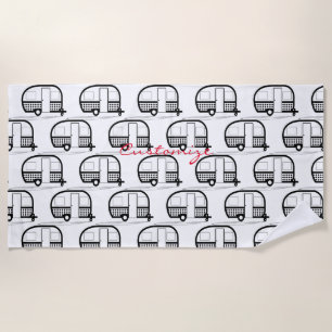 Classic Travel Trailer Caravan Thunder_Cove Beach Towel