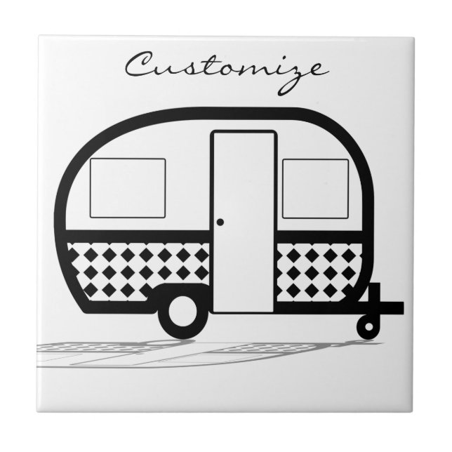 Classic Travel Trailer Caravan Thunder_Cove Ceramic Tile (Front)