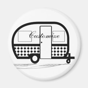 Classic Travel Trailer Caravan Thunder_Cove Magnet