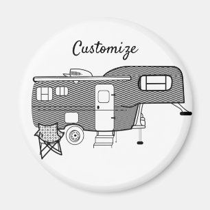 Classic Travel Trailer Caravan Thunder_Cove Magnet