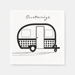 Classic Travel Trailer Caravan Thunder_Cove Napkin