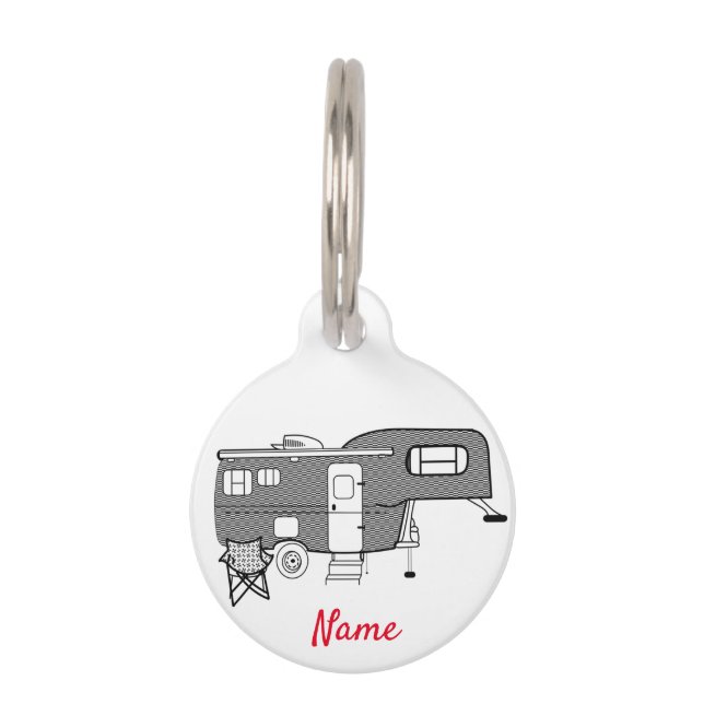 Classic Travel Trailer Caravan Thunder_Cove Pet Tag (Front)
