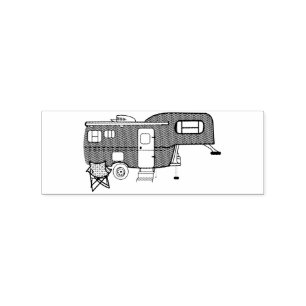 Classic Travel Trailer Caravan Thunder_Cove Rubber Stamp
