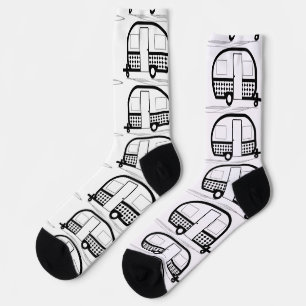 Classic Travel Trailer Caravan Thunder_Cove Socks