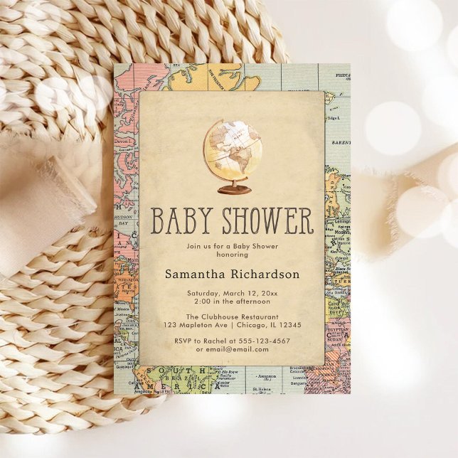 Classic Travel Worl Baby Shower Invitation (Creator Uploaded)