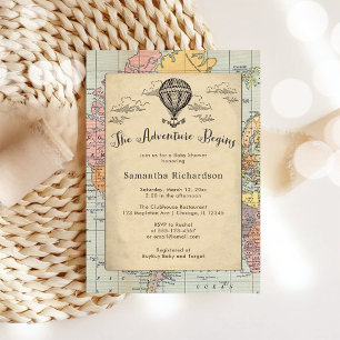 Classic Travel Worl Baby Shower Invitation