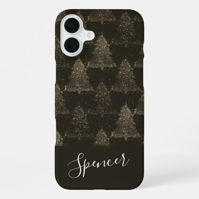 Classic Tree Pattern | Rich Red Christmas Custom iPhone Case (Back)