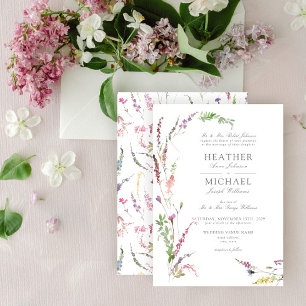 Classic Trendy Elegant Wildflower Floral Wedding Invitation