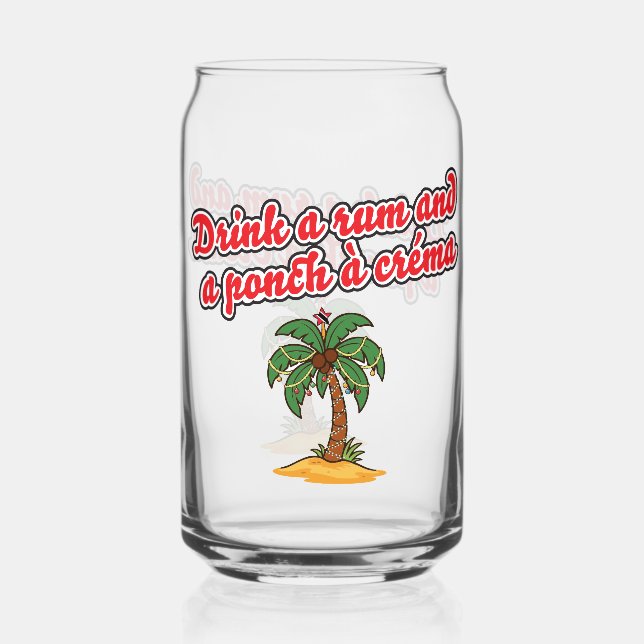 Classic Trini Christmas Beverage Glass (Front)