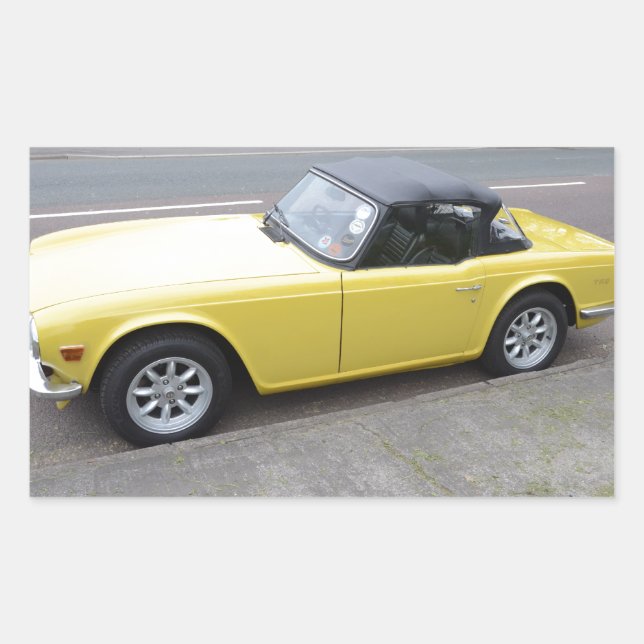 Classic Triumph TR6 Sportscar Rectangular Sticker (Front)