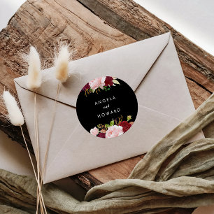 Classic Tropical Black Wedding Envelope Seals