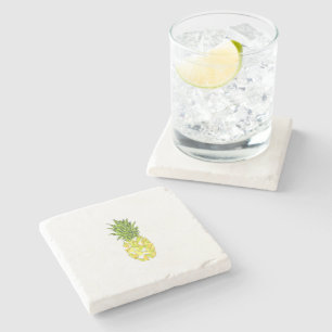 Classic Tropical Geometric Triangles Pineapple Stone Coaster