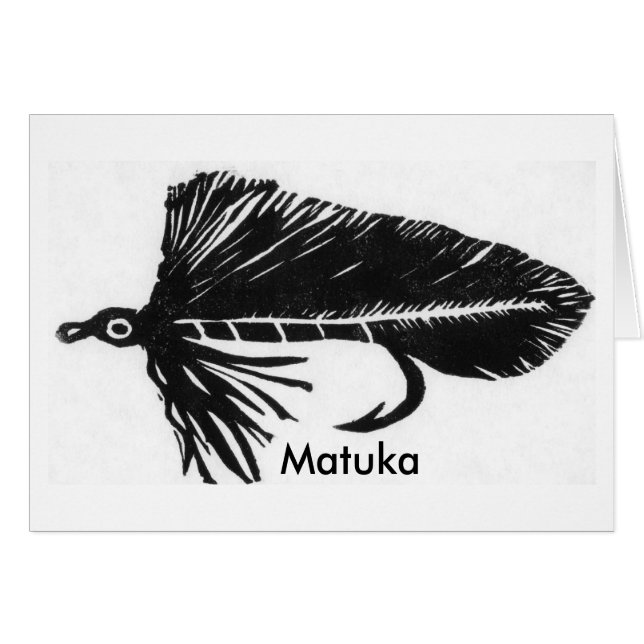 Classic Trout Fly  Card "Black Matuka" (Front Horizontal)