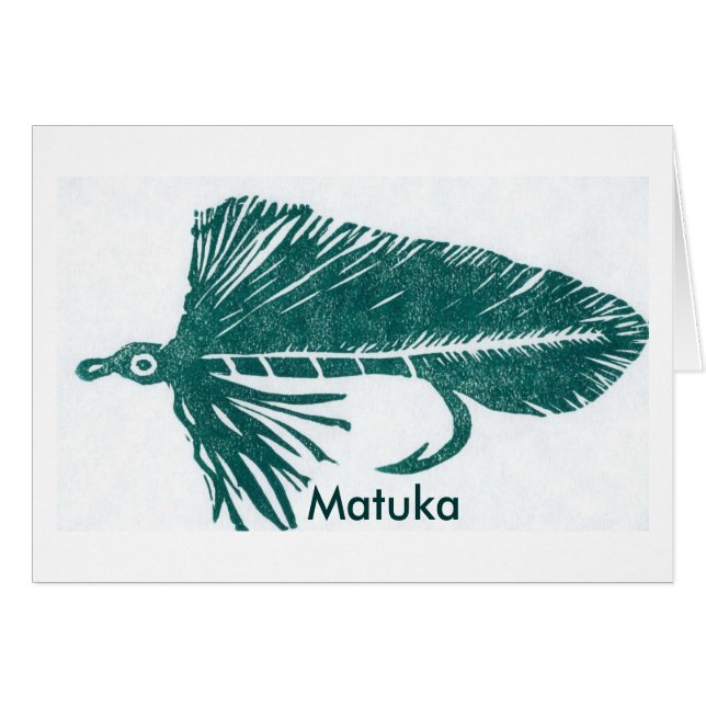 Classic Trout Fly  Card "Green Matuka" (Front Horizontal)