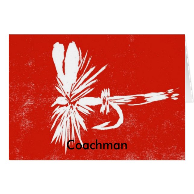 Classic Trout Fly  Card "Red Coachman" (Front Horizontal)