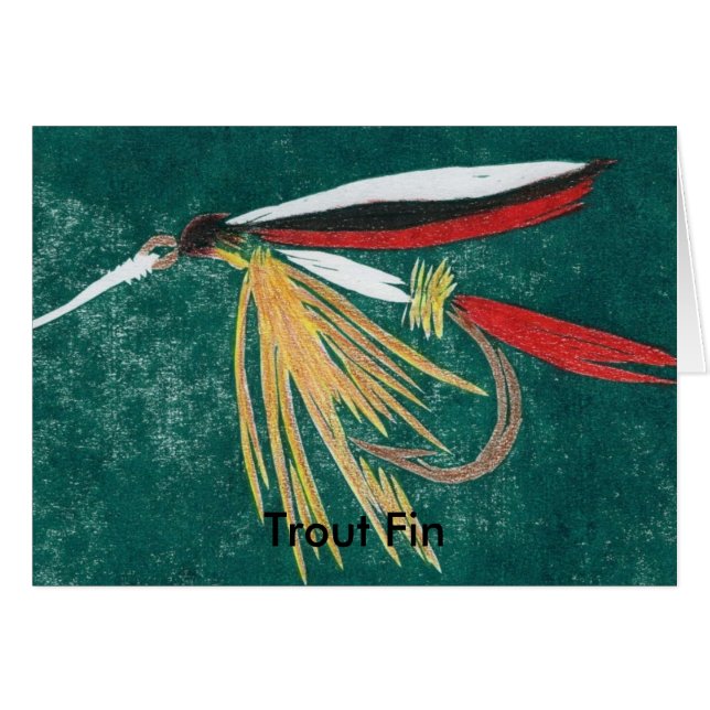 Classic Trout Fly  Card "trout fin" (Front Horizontal)