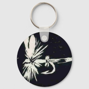 Classic Trout Fly Keychain "Black Coachman"