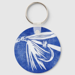 Classic Trout Fly Keychain "Blue Wet Fly"