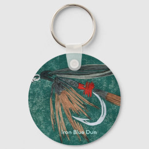 Classic Trout Fly Keychain "Iron Blue Dun"