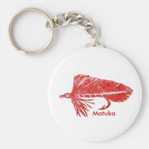 Classic Trout Fly Keychain "Red Matuka Streamer"