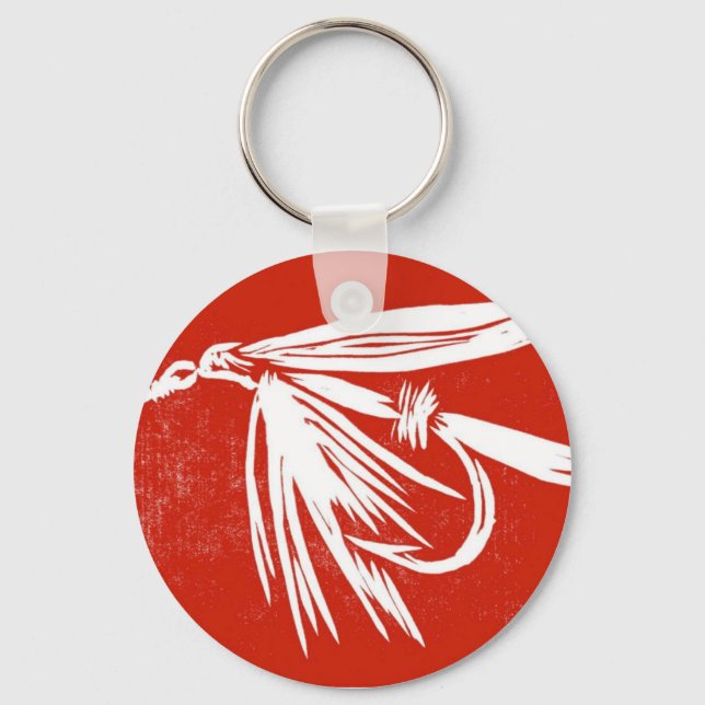 Classic Trout Fly Keychain "Red Wet Fly" (Front)