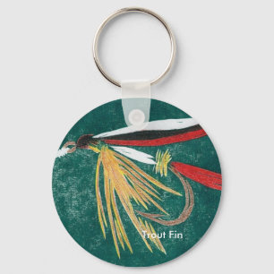 Classic Trout Fly Keychain "Trout Fin Wet Fly"